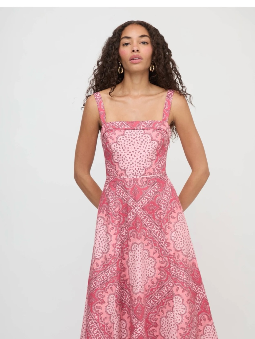 Hill House The Ezra Dress in Berry Paisley Scarf NWOT
